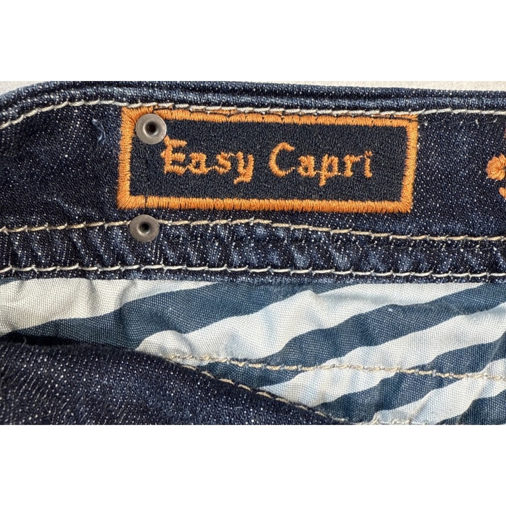 Rock Revival Rubella Easy Capri Women's 32 Distressed Embroidered Denim Jeans - Picture 9 of 14